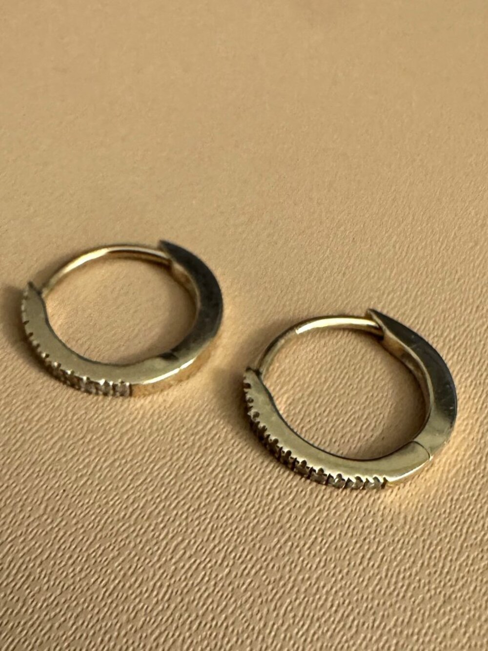 Mejuri Pavé Diamond Huggie Hoops 14k Yellow Gold
